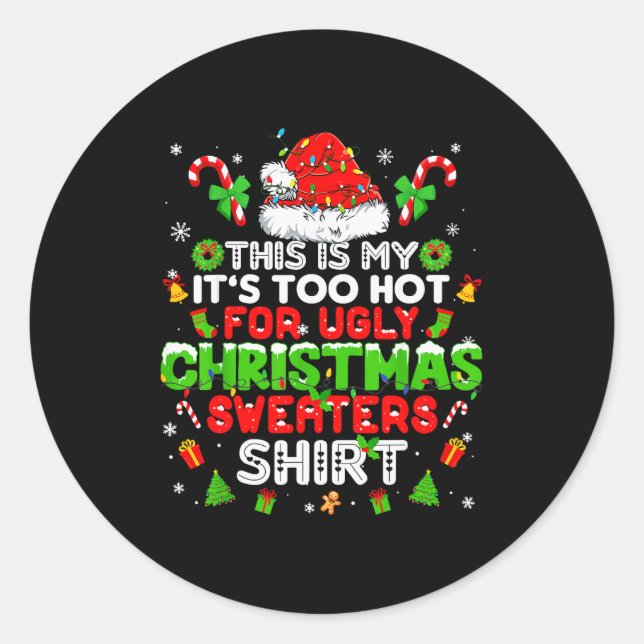This Is My Shirt Family Matching Tee Pjs Christmas Classic Round Sticker (Front)
