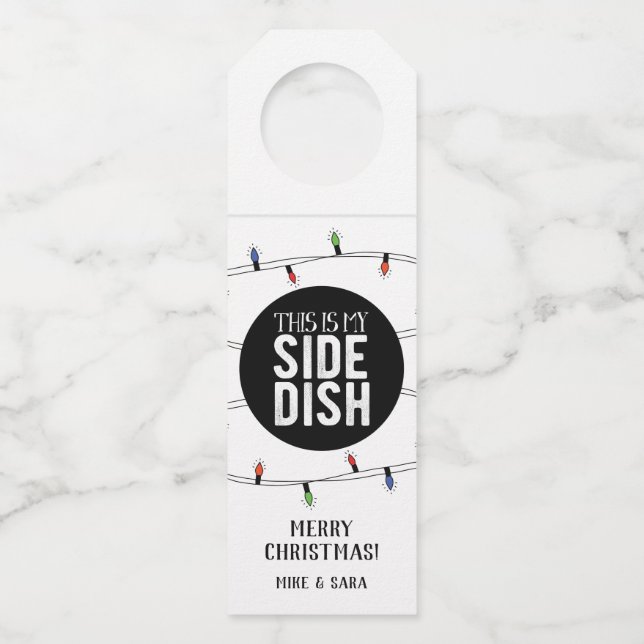 This Is My Side Dish Christmas Bottle Tag (Front)