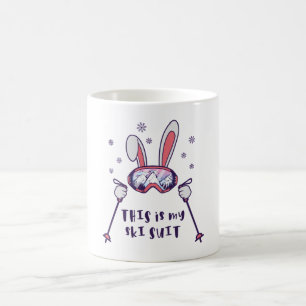 This is my Ski Suit Skiing Rabbit with ski poles Coffee Mug