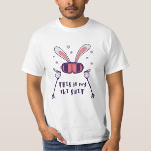 This is my Ski Suit Skiing Rabbit with ski poles T-Shirt
