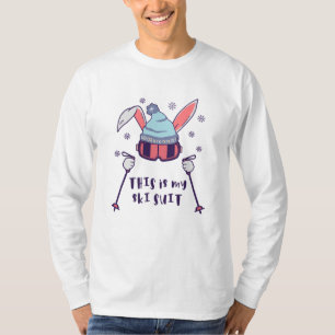 This is my Ski Suit Skiing Rabbit with ski poles T-Shirt