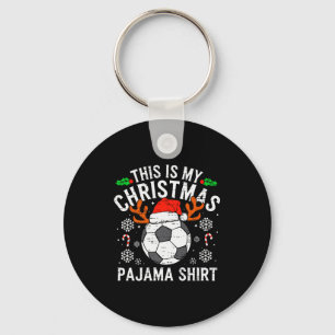 This Is My Soccer Christmas Pajama Shirt Srts Mens Keychain