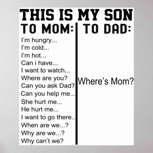 This Is My Son Funny Quotes From Son To Mom Poster (Front)