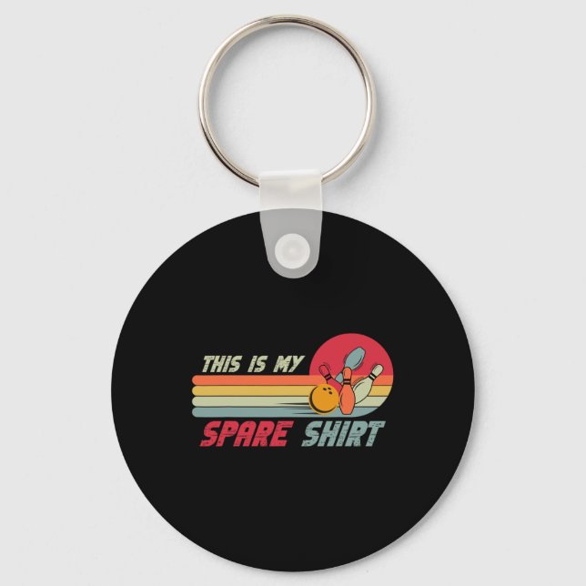 This Is My Spare Shirt Funny Bowling  Keychain (Front)