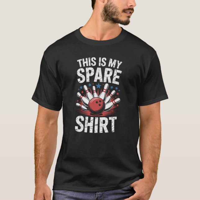 This Is My Spare Shirt Funny Bowling Pun Tee (Front)