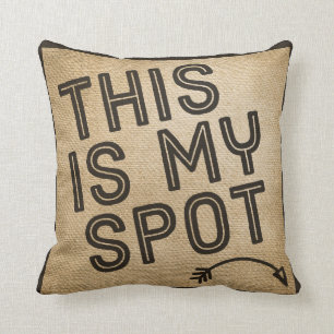 This is my Spot Burlap Throw Pillow