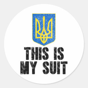 This Is My Suit Support Ukraine Trident Ukrainian Classic Round Sticker