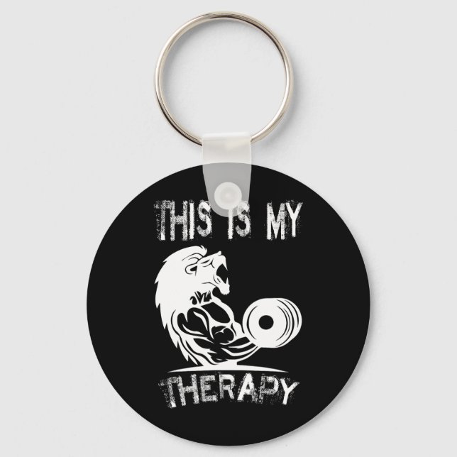 This Is My Therapy Bodybuilding Gym  Keychain (Front)