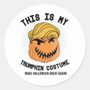 This is my Trumpkin Costume - Make Halloween Great Classic Round Sticker
