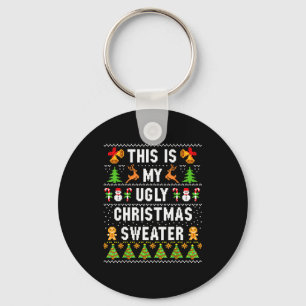 This Is My Ugly Sweater Funny Christmas Short Slee Keychain