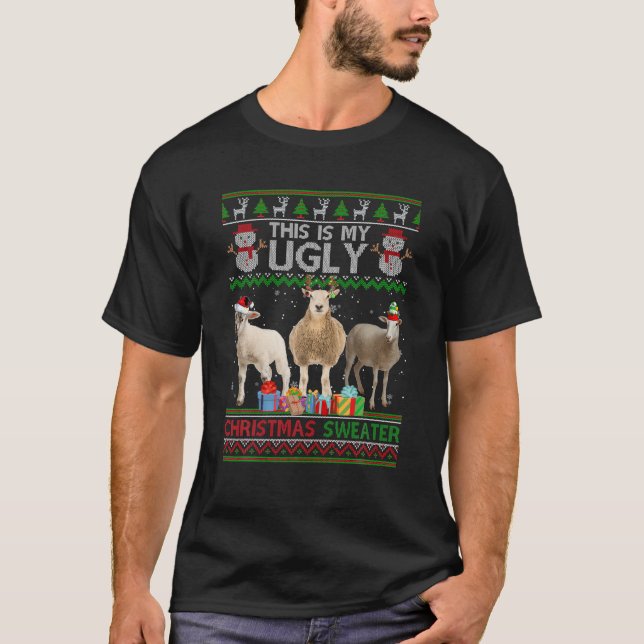 This Is My Ugly Sweater Santa Claus Sheeps Christm (Front)