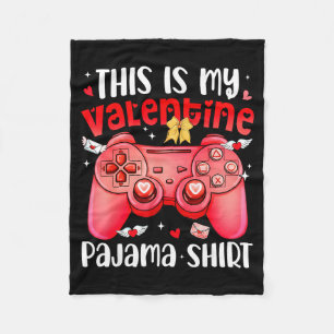 This Is My Valentine Pajama Video Games Gamer Boy  Fleece Blanket
