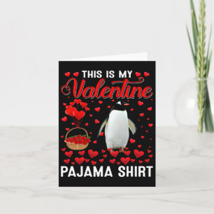 This Is My Valentine Shirt Penguin Red Heart Anima Card