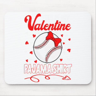 This Is My Valentines Baseball Pajama For Kids Boy Mouse Pad
