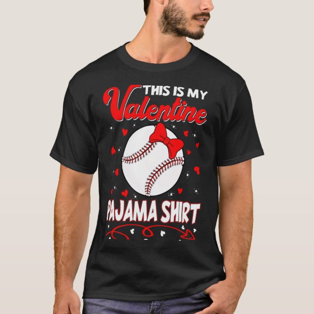 This Is My Valentines Baseball Pajama For Kids Boy T-Shirt (Front)