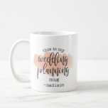 This Is My Wedding Planning Mug Watercolor Name<br><div class="desc">This Is My Wedding Planning Mug Watercolor Name Personalized Coffee Cup. The perfect gift for the engaged bride to be. Blush pink watercolor and grey script design. Personalize this custom design with your own name or text.</div>