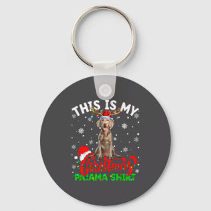 This Is My Weimaraner Dog Ugly Christmas Pajama Sw Keychain