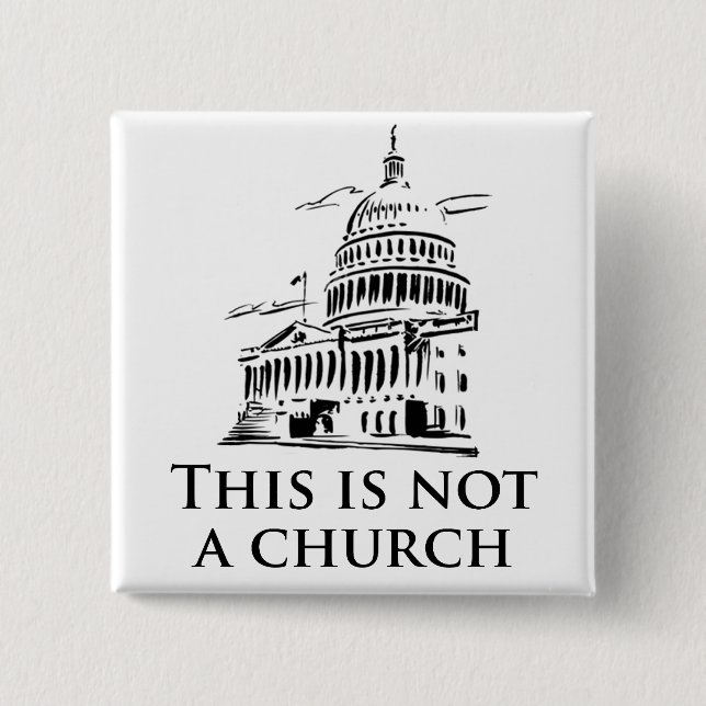 this is not a church 2 inch square button (Front)
