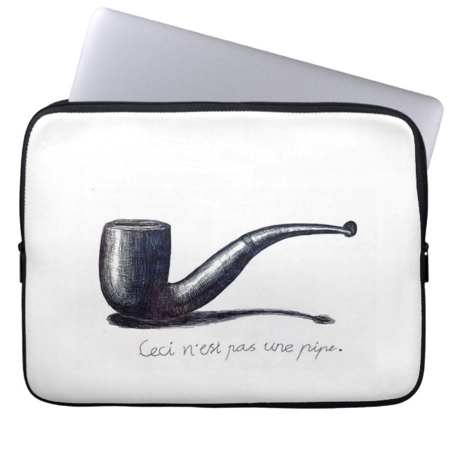 This Is Not a Pipe – Hand-Drawn Sketch Laptop Sleeve (Front)