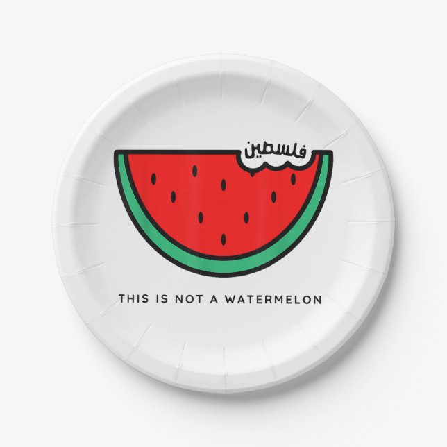'This Is Not a Watermelon' Palestine Collection Paper Plate (Front)