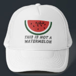 This is Not a Watermelon Palestine watermelon Trucker Hat<br><div class="desc">After the six-day war in 1967, the Israeli government banned the Palestinian flag. The watermelon took its place due to it sharing the colours of the flag: red, black, white, and green. the fruit can be seen from the stone walls of Gaza to the galleries of Ramallah, hinting at the...</div>
