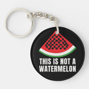 This is Not a Watermelon - Palestinian keffiyeh Keychain