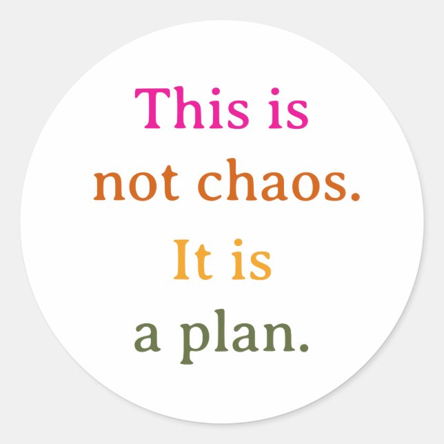 This is not chaos classic round sticker (Front)