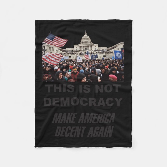 This Is Not Democracy  Fleece Blanket (Front)