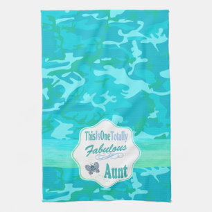 This Is One Totally Fabulous Aunt Blue Butterfly Kitchen Towel