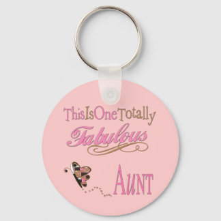 This Is One Totally Fabulous Aunt Pink Keychain