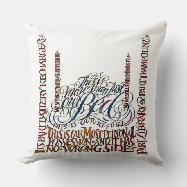This is Our Bed Quote Throw Pillow (Front)