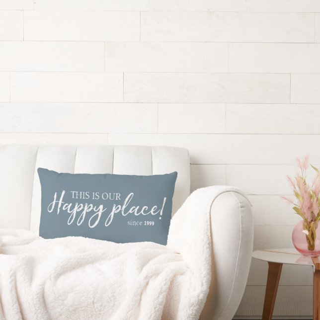 This is our Happy Place⎢ Personalized Throw Pillow (Couch)