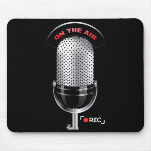 This Is Podcast Mic Costume Funny Podcasters Mouse Pad