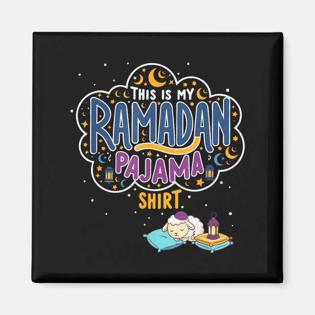 This is ramadan pajama shirt funny sleeping sheep magnet (Front)