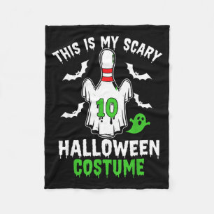 This Is Scary Halloween Costume Bowling Pin Ghost Fleece Blanket