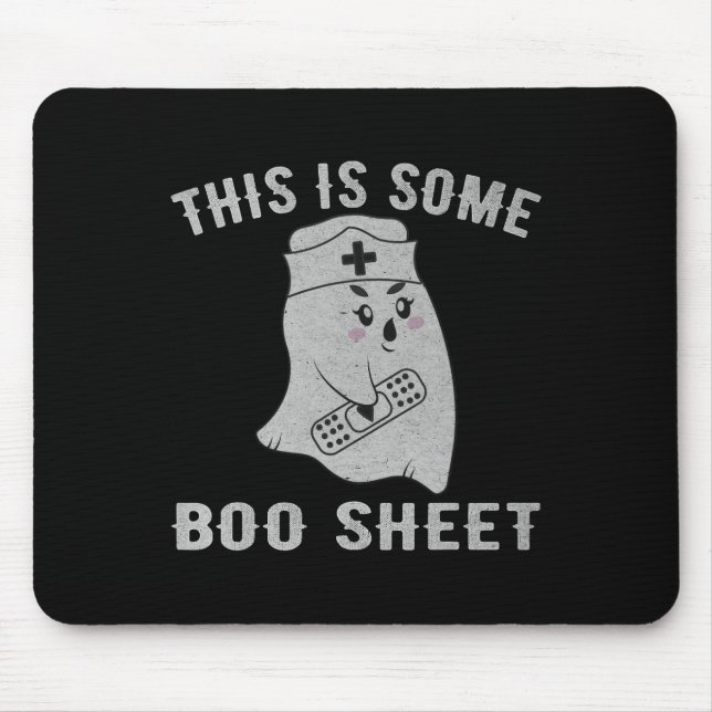 This is some boo sheet boo ghost Funny Halloween N Mouse Pad (Front)