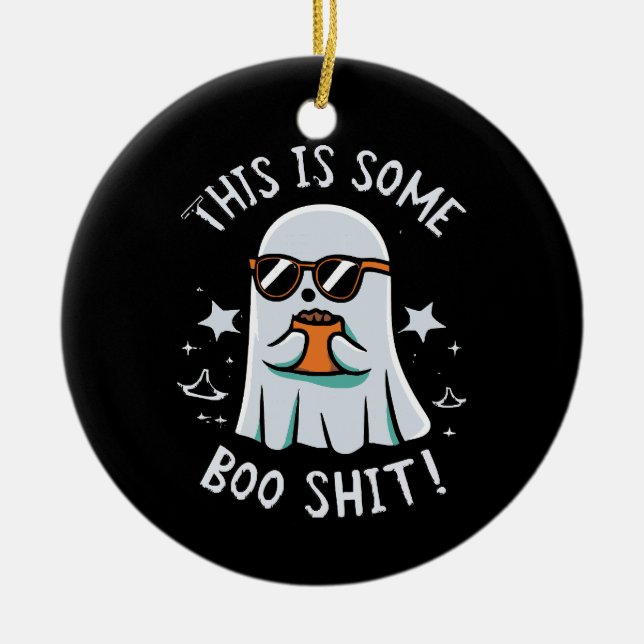 This is Some Boo Sheet Ceramic Ornament (Front)