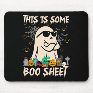 This Is Some Boo Sheet Cool Ghost Fun Halloween Co Mouse Pad