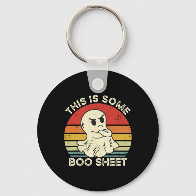 This Is Some Boo Sheet Fun Ghost Retro Halloween C Keychain (Front)