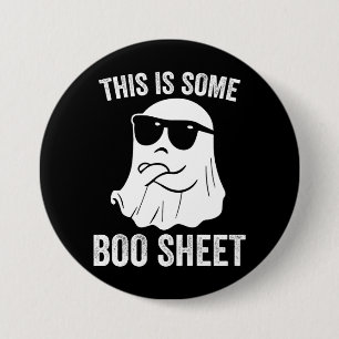This Is Some Boo Sheet Funny Ghost Halloween Gift 3 Inch Round Button