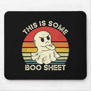 This Is Some Boo Sheet Funny Ghost Retro Halloween Mouse Pad