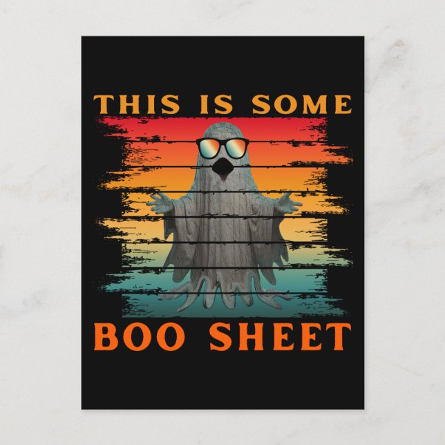 This is some boo sheet funny halloween ghost postcard (Front)