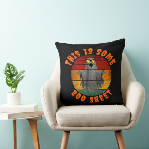 This is some boo sheet funny vintage ghost throw pillow