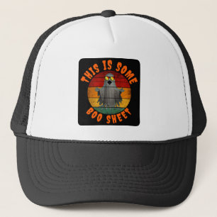This is some boo sheet funny vintage ghost trucker hat
