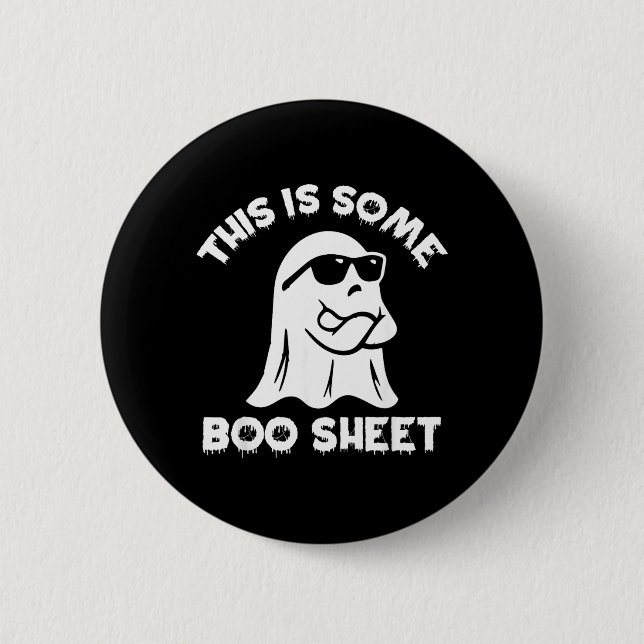 This Is Some Boo Sheet Ghost Funny Retro Halloween 2 Inch Round Button (Front)
