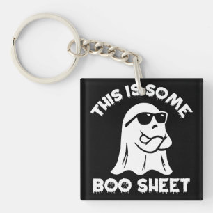 This Is Some Boo Sheet Ghost Funny Retro Halloween Keychain