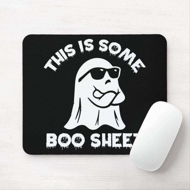 This Is Some Boo Sheet Ghost Funny Retro Halloween Mouse Pad (With Mouse)