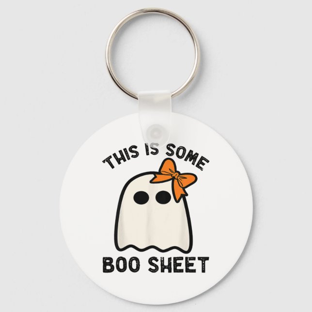This Is Some Boo Sheet Ghost Halloween Costume Men Keychain (Front)