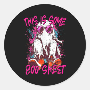 This Is Some Boo Sheet Ghost Retro Halloween Funny Classic Round Sticker