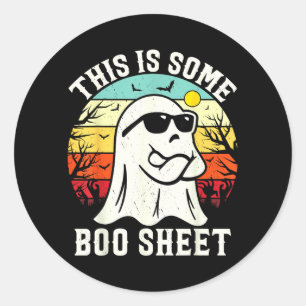 This Is Some Boo Sheet Ghost Retro Halloween Funny Classic Round Sticker